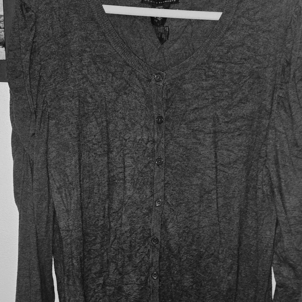 Grace Elements Charcoal Knit Top